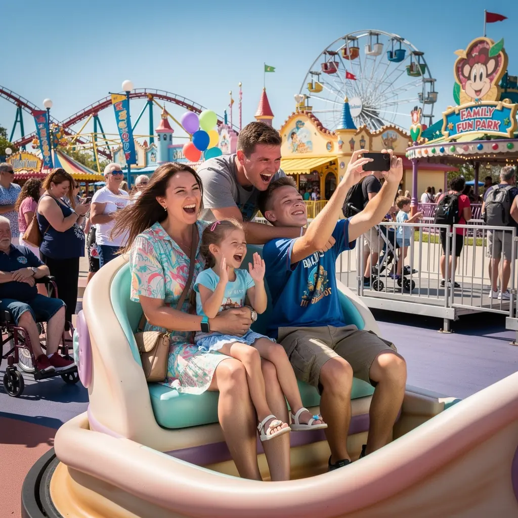 Rodzina korzystająca z usług przewodnika turystycznego.