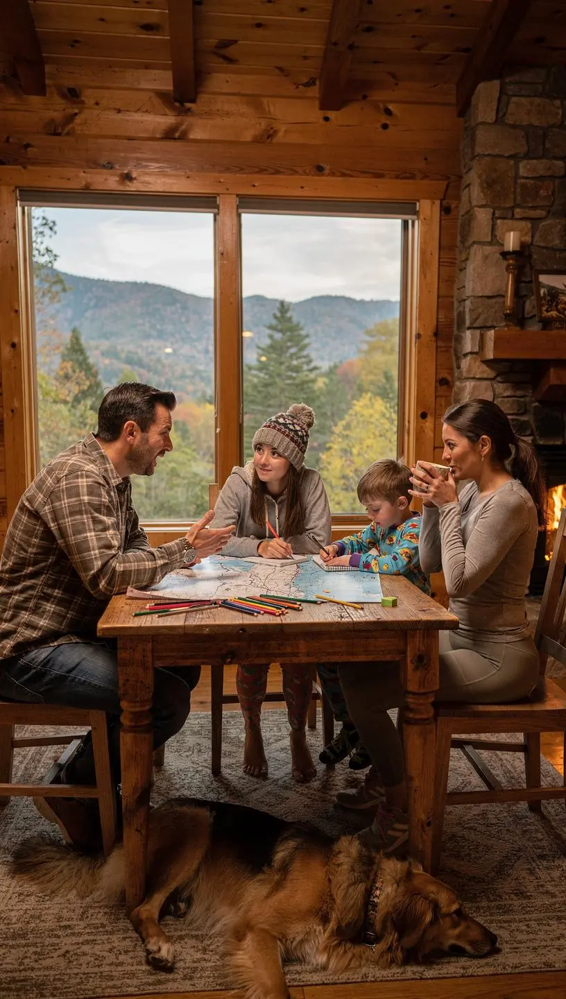Rodzina zbierająca wspomnienia na wakacjach z aparatem fotograficznym.